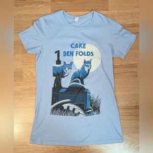 An Evening With Cake and Ben Folds Five Band T Shirt Blue womens teens size L